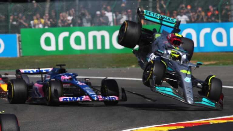 Lewis Hamilton apologises for Fernando Alonso crash, opening lap, video, radio, reaction, latest, updates
