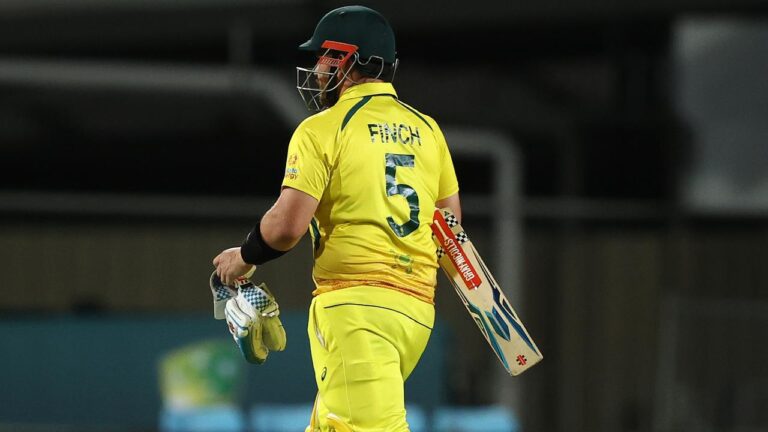 Aaron Finch score, reaction, wicket, Brad Hodge offers support, latest, updates